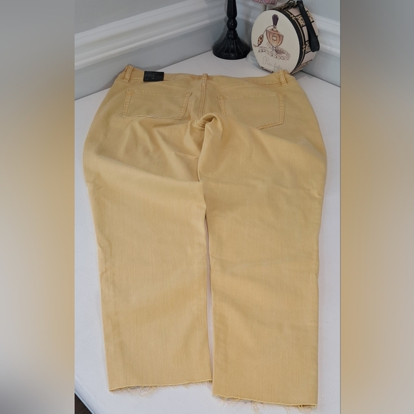Lane Bryant Yellow Mid Rise Super Stretch Ankle Jeans Sz 16 NWT - Picture 9 of 10
